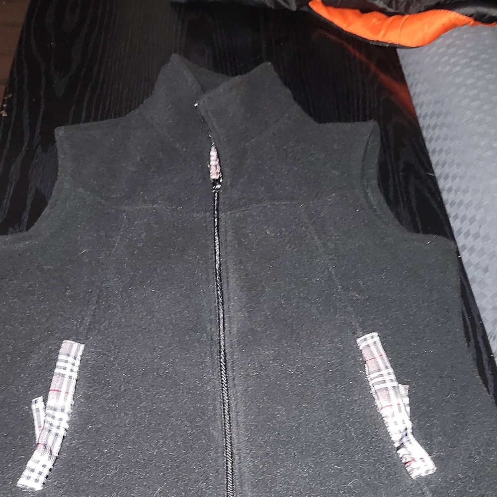 Black Vest with Plaid Details